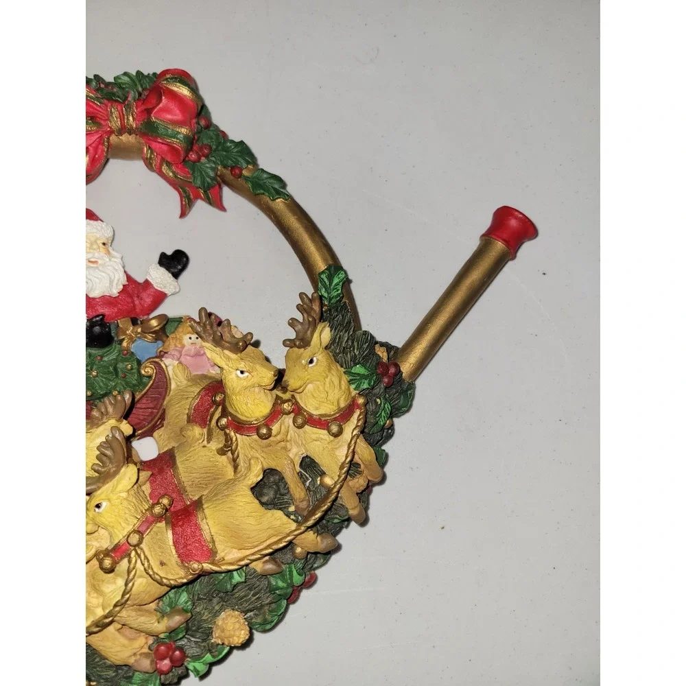 Vintage Christmas Trumpet‎ With Santa Reindeer Hanging Holiday Decor